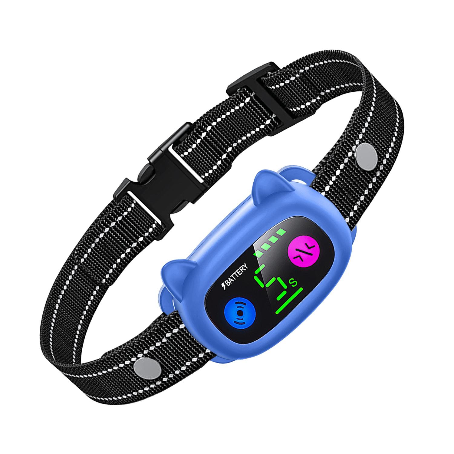 Cute Shaped No Shock Dog Bark Collar ,Blue