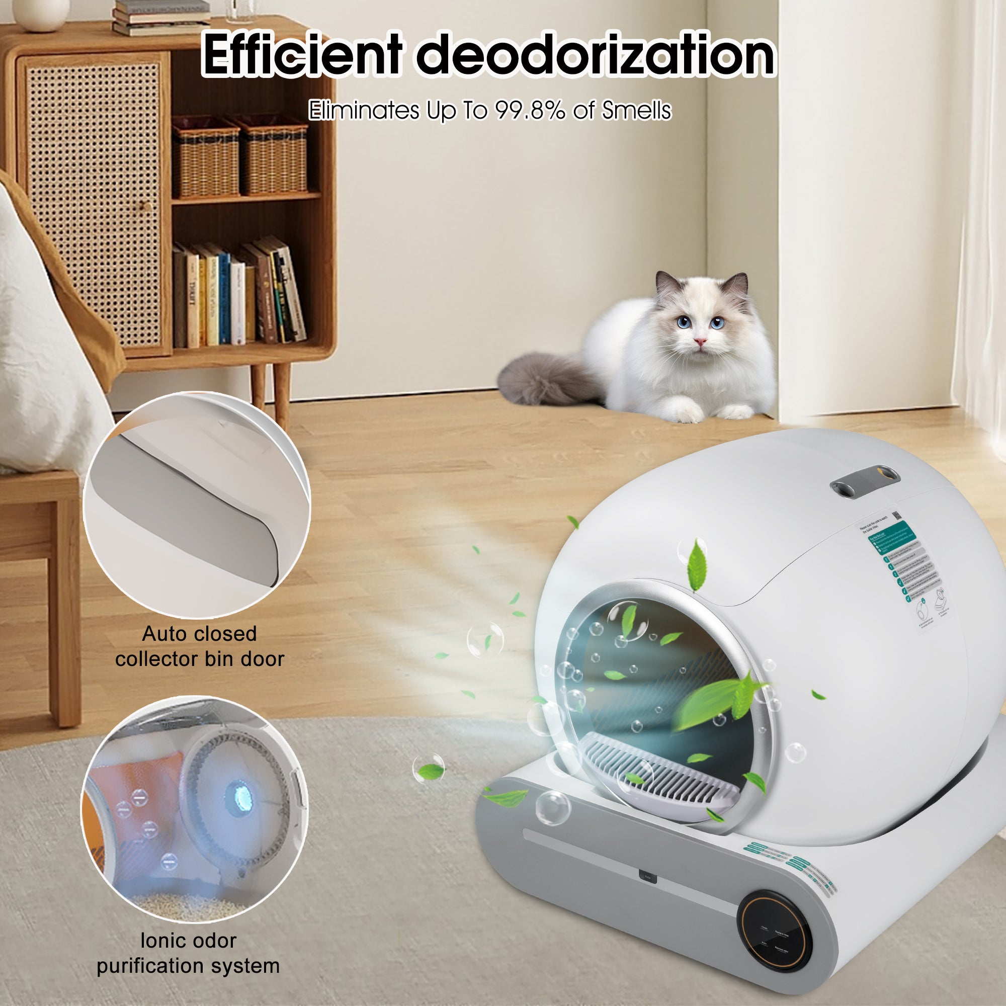 Automatic Self-Cleaning Cat Litter Box with APP Control