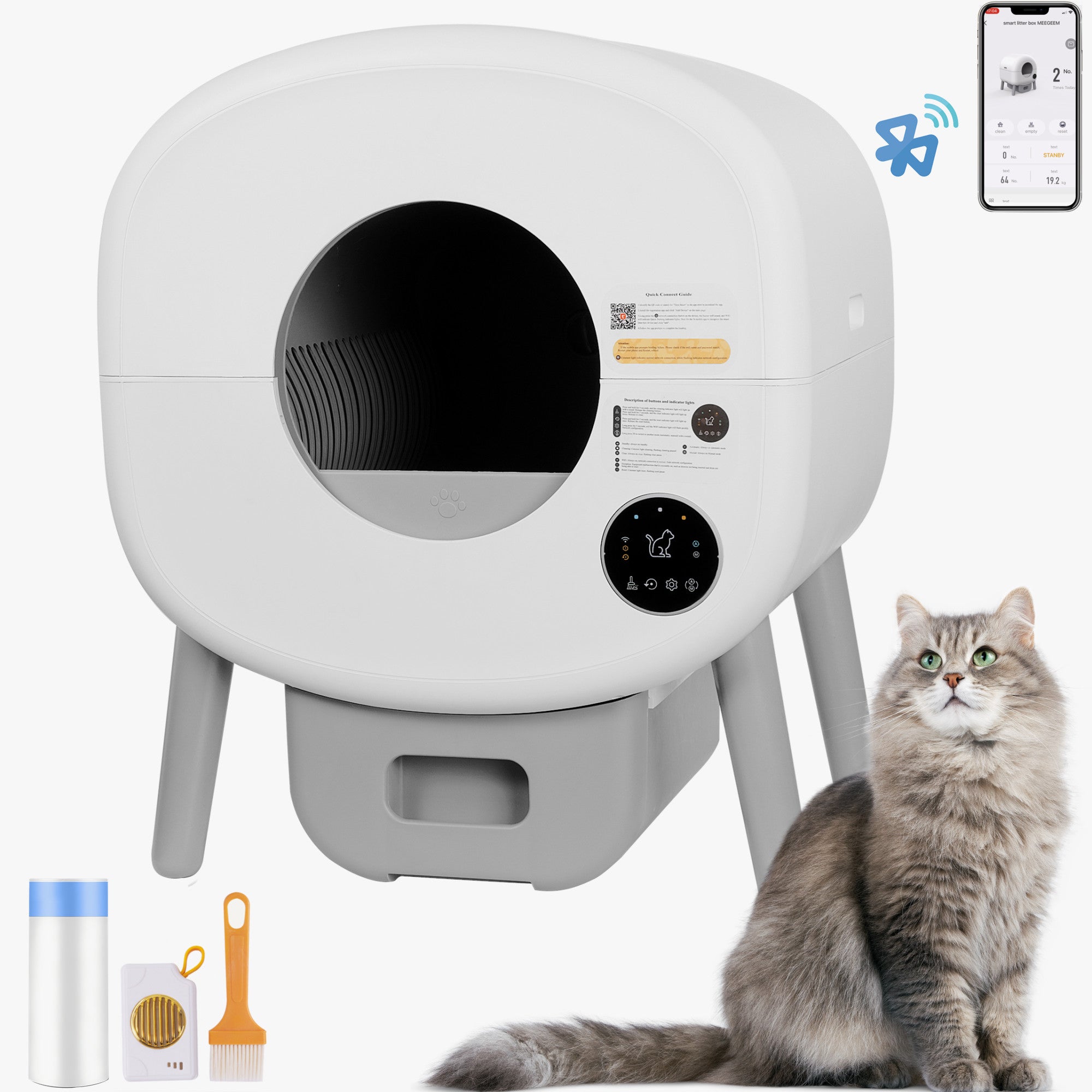 Automatic Cat Litter Box with APP Control