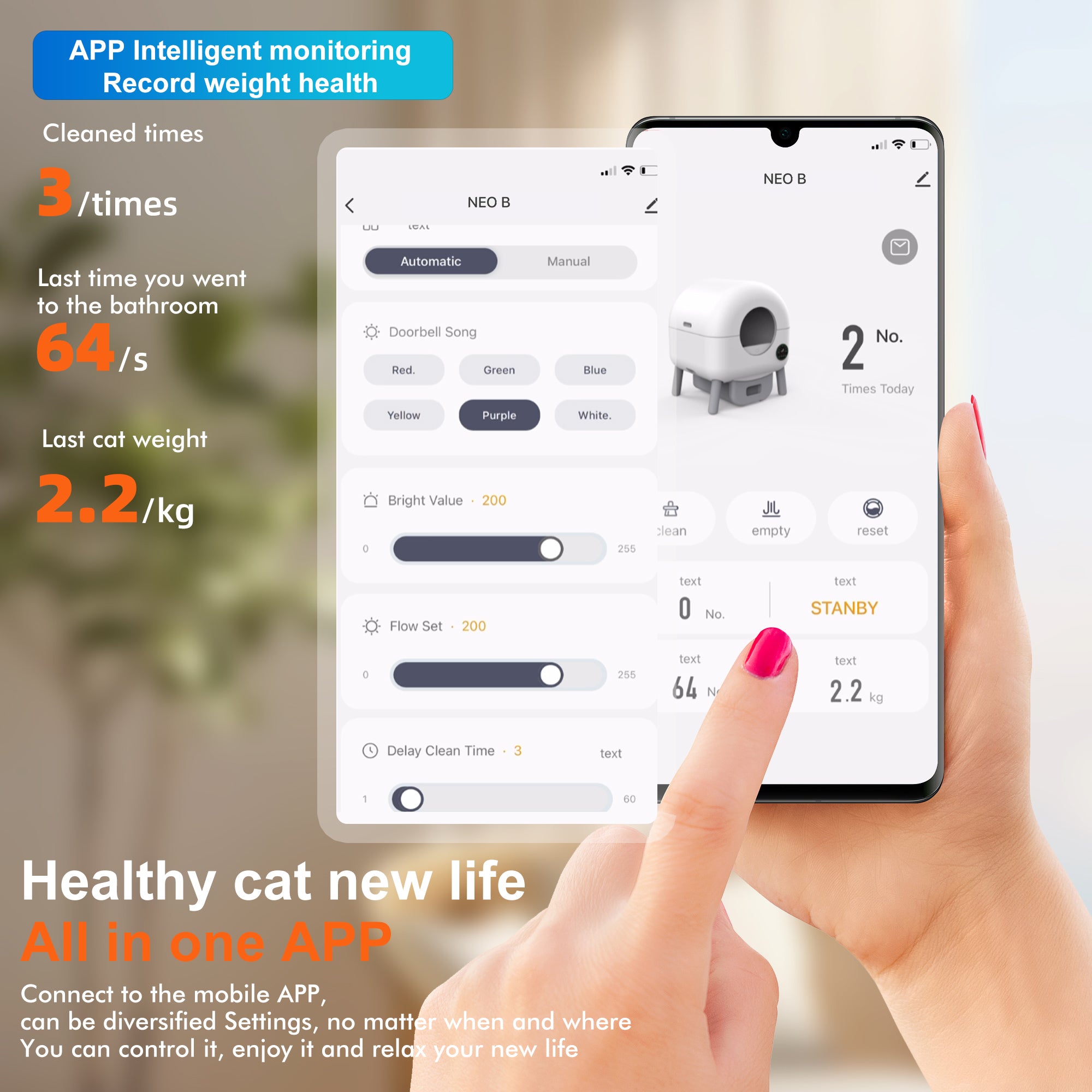 Automatic Cat Litter Box with APP Control