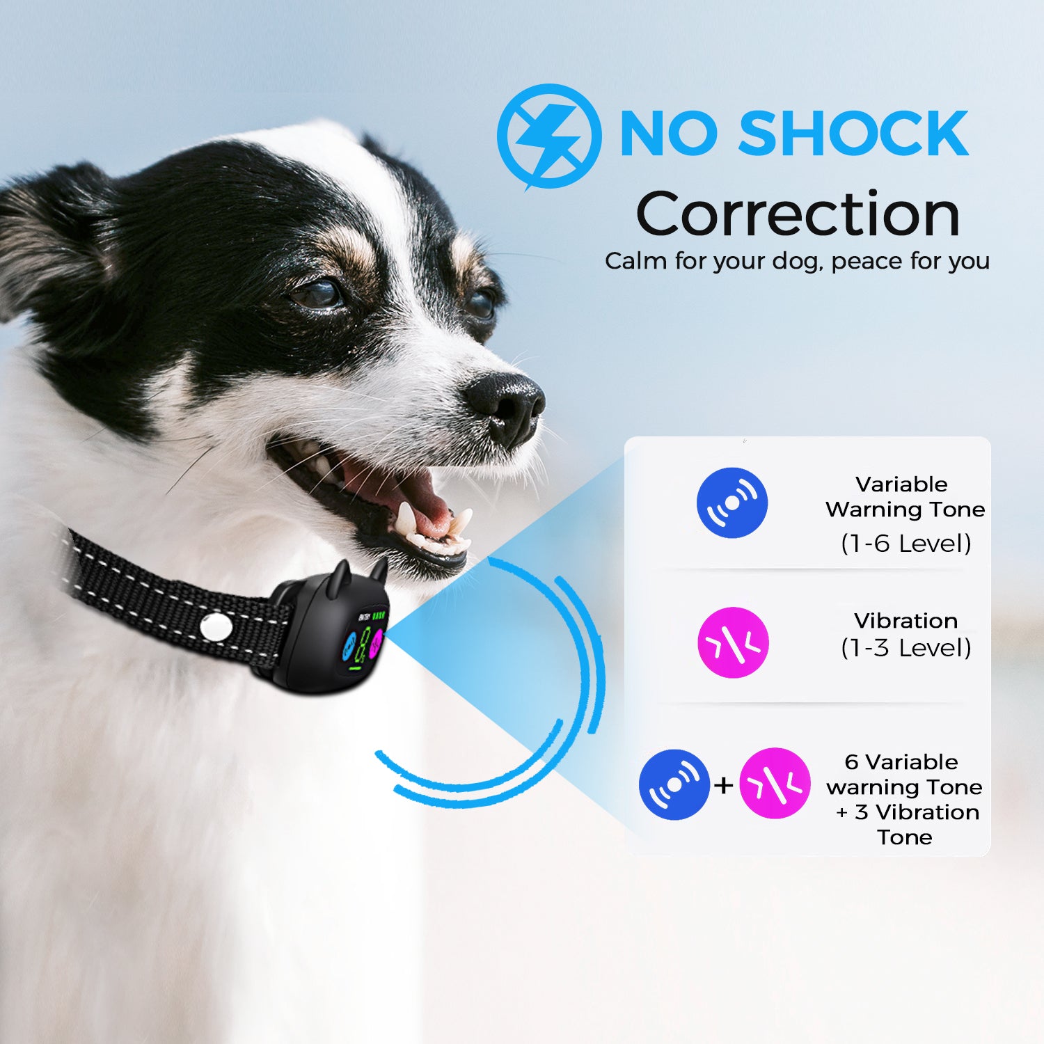 Cute shape Dog Bark Collar, Waterproof No Shock Barking Collar