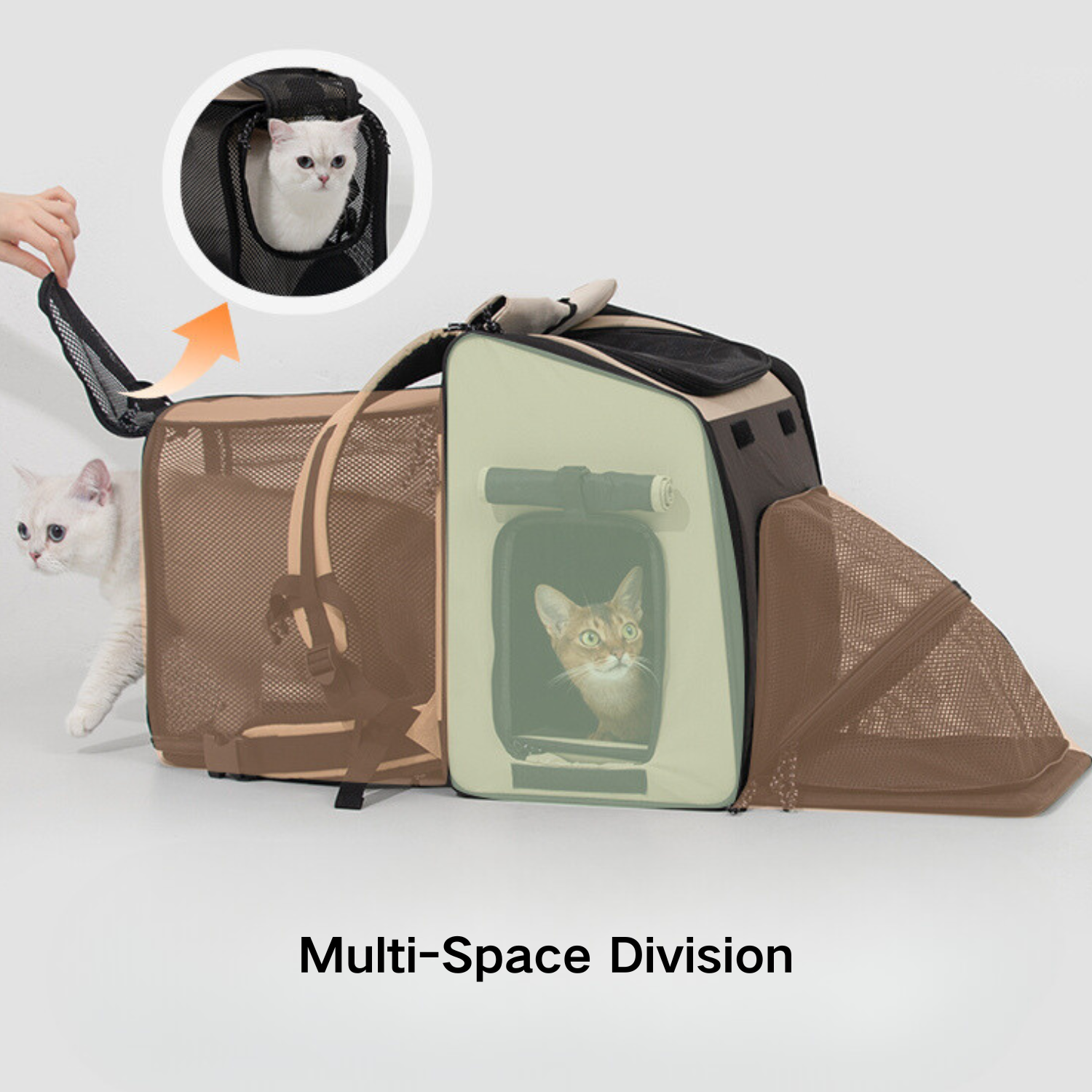 Expandable Pet Carrier Backpack, Super Ventilated Design for Small Dogs and Cats